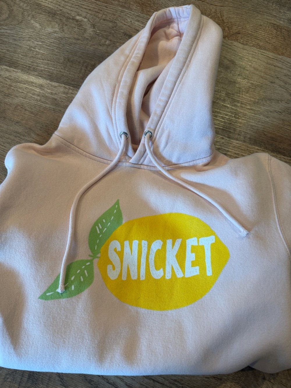 SNICKET Lemon Graphic Hoodie in Light Pink (play on Lemony Snicket)